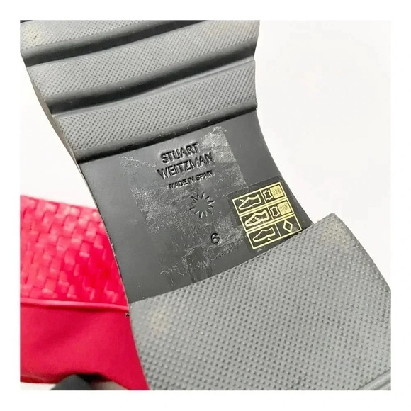 NEW Stuart Weitzman 5050 Lift Woven Over-the-Knee Boots Chile Red Leather size 6 - Picture 8 of 9